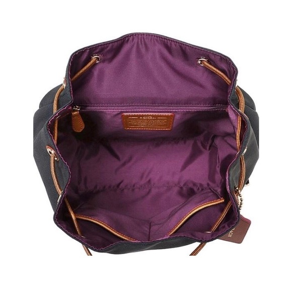 ✖️SOLD✖️Coach Backpack Sawyer Navy with Saddle - Picture 4 of 6